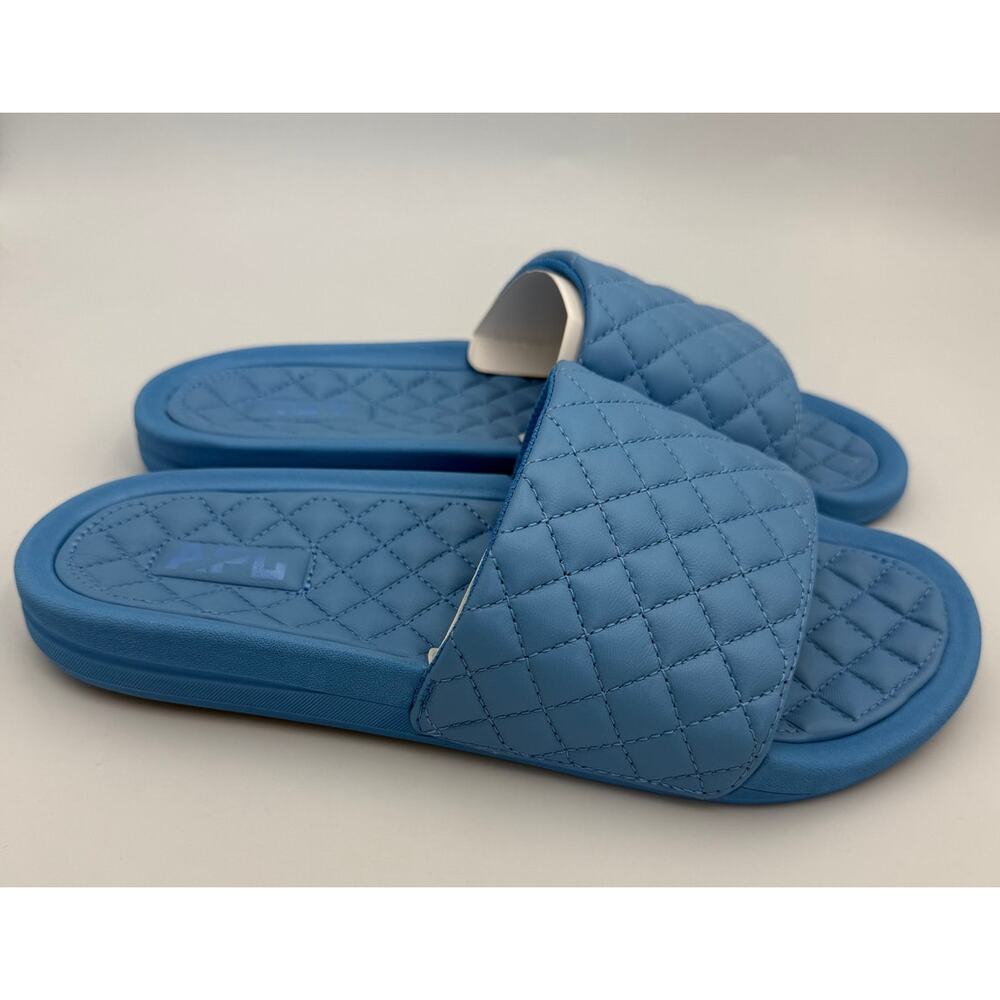 APL Quilted Nappa Leather Lusso Slides Coastal Blue Size 9 - Picture 4 of 5